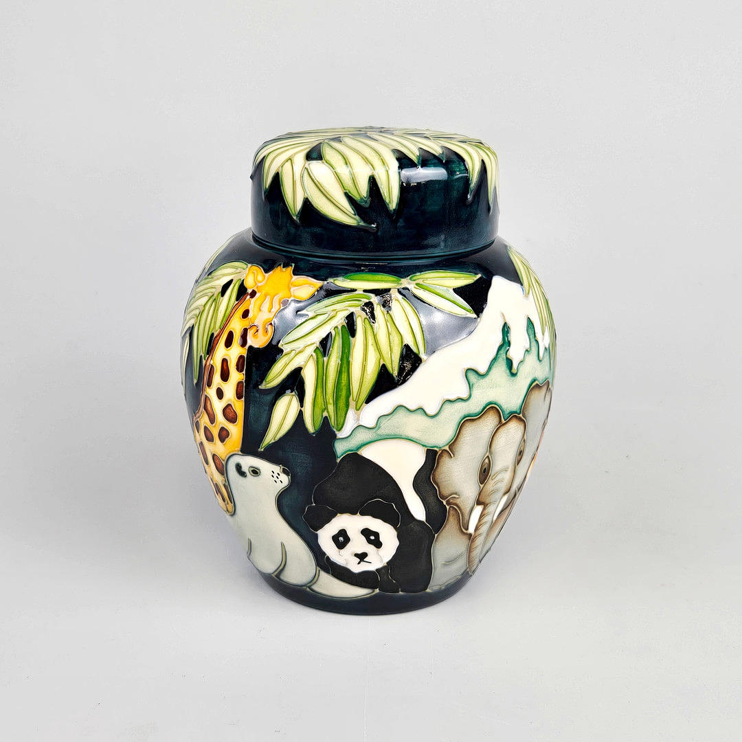 MOORCROFT "NOAH'S ARK" PATTERN GINGER JAR AND LID