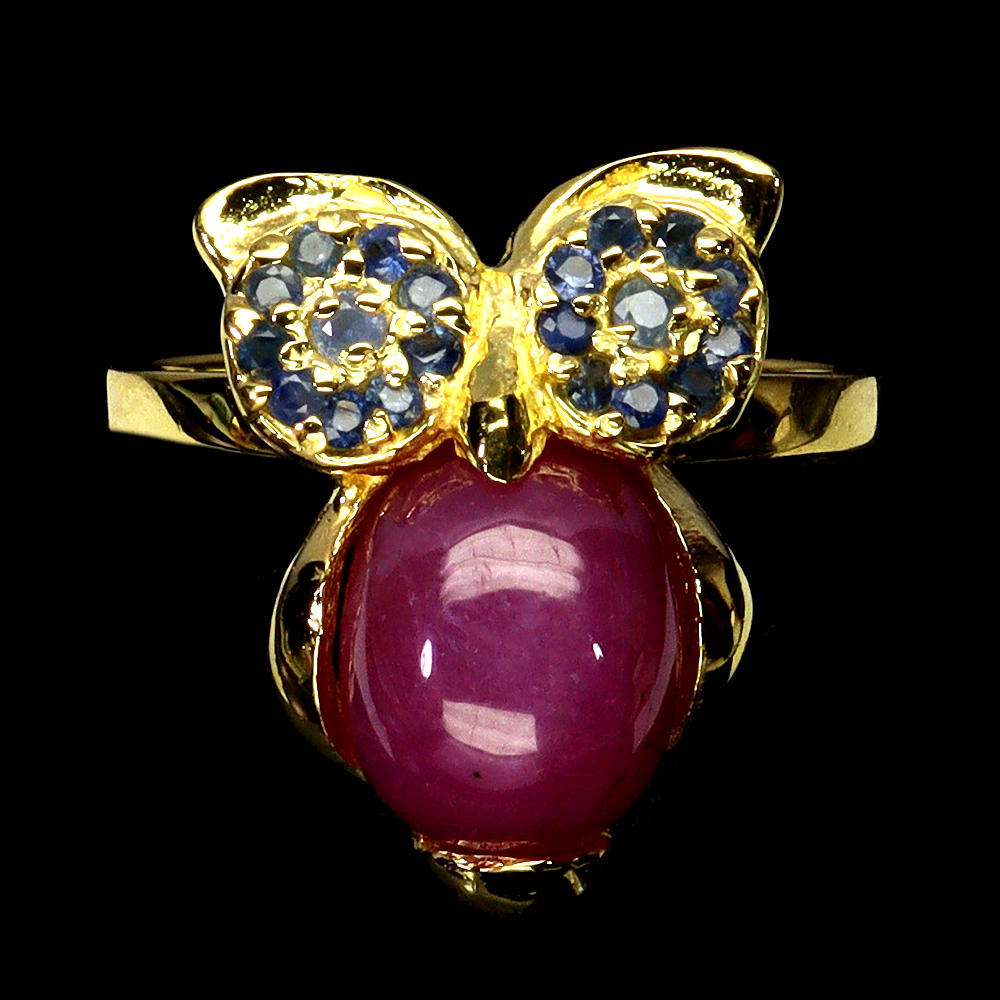 OWL RUBY AND SAPPHIRE RING