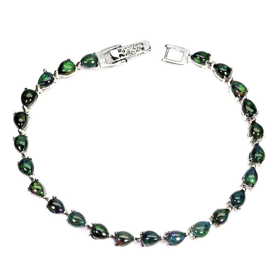 BLACK OPAL SILVER BRACELET
