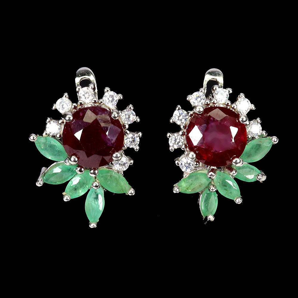 EMERALD AND RUBY EARRINGS