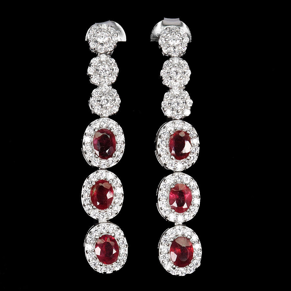 RUBY SILVER EARRINGS