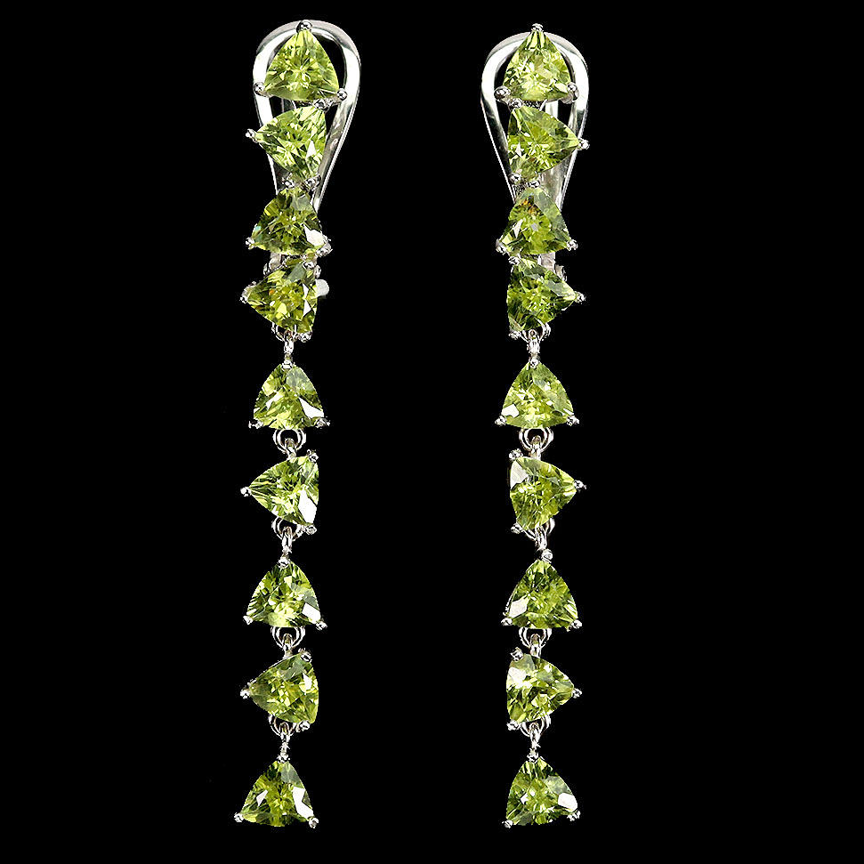 PERIDOT SILVER DROP EARRINGS