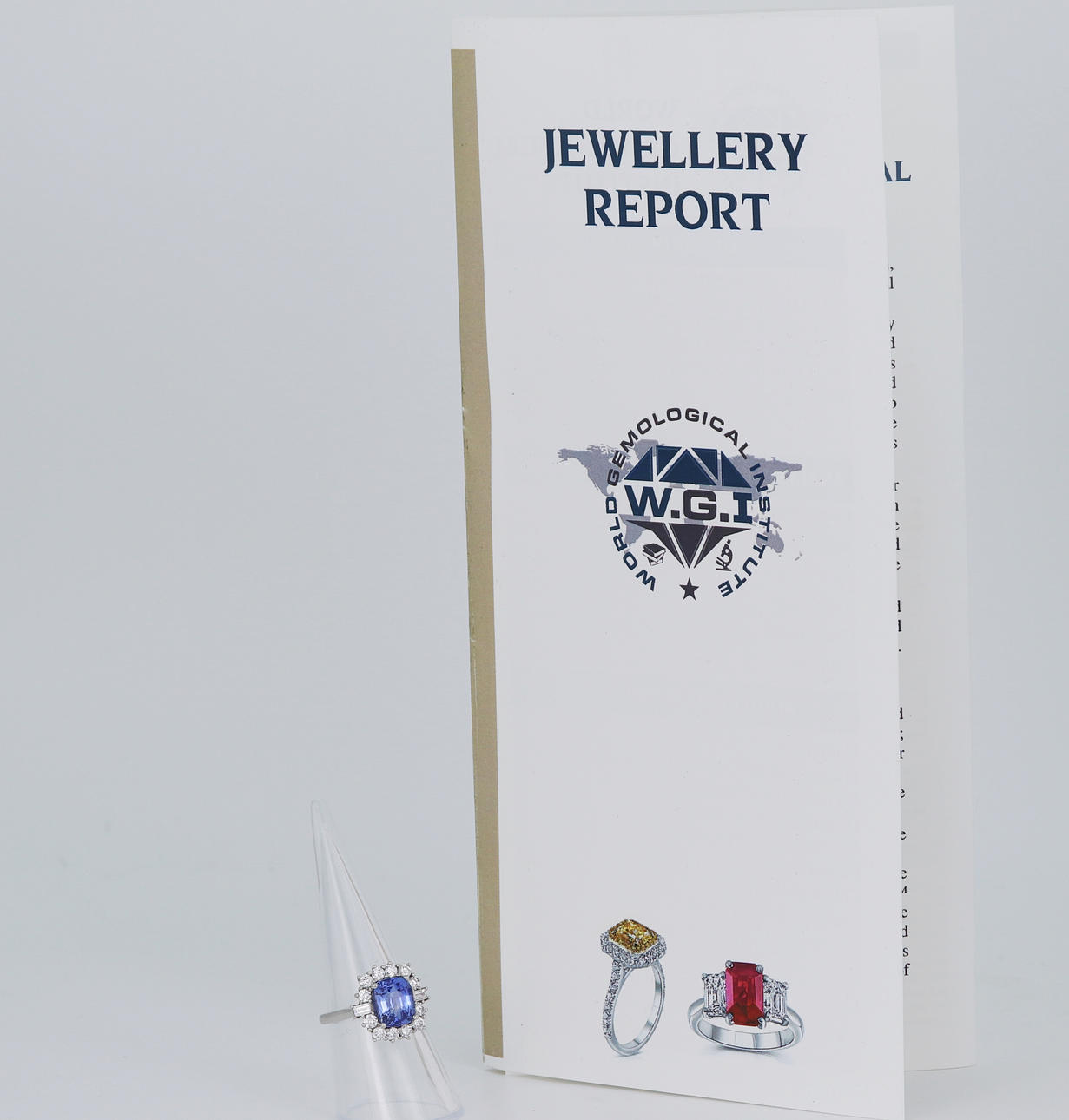 PLATINUM 4.11CT SAPPHIRE AND DIAMOND RING