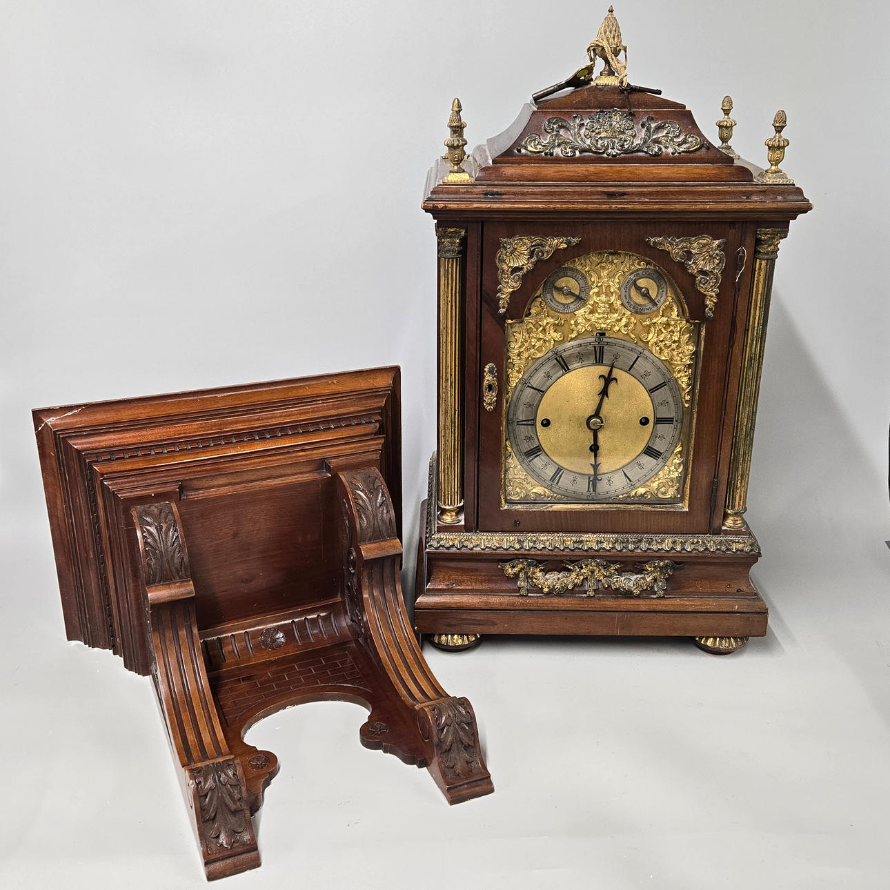 19TH C MAHOGANY BRACKET CLOCK