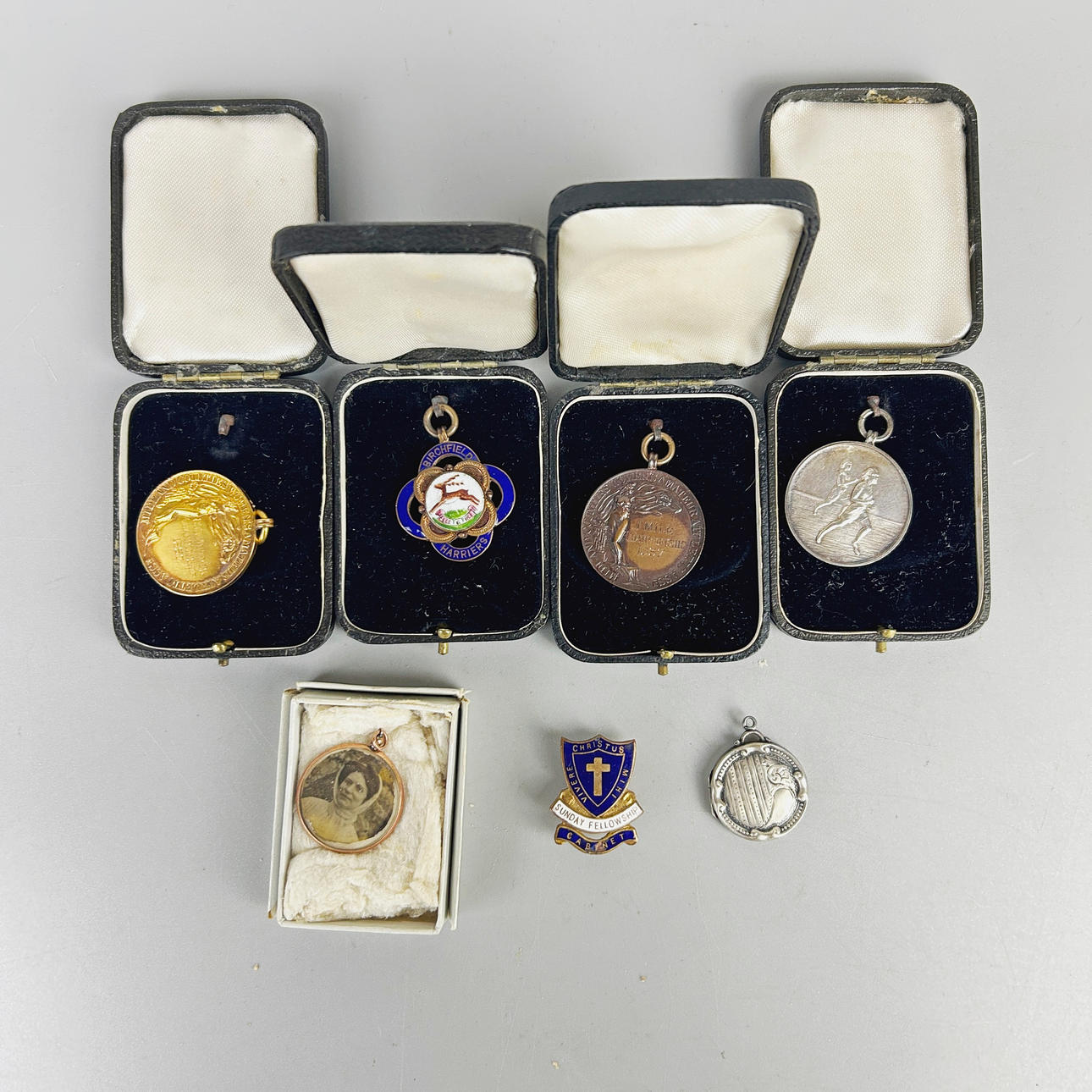 9CT GOLD SPORTING MEDAL AND OTHERS